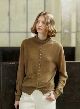 NON RESTRAIN小众设计感堆堆领毛衣打底上衣女简约百搭羊毛针织衫