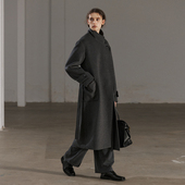 长款 NON RESTRAIN设计感立领廓形毛呢外套女2024冬季 全羊毛呢大衣