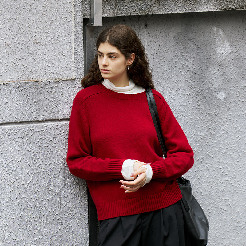 NONRESTRAIN山羊绒混纺圆领毛衣