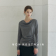NON 上衣 荡领针织衫 RESTRAIN设计感不规则纽扣收腰长袖 T恤女修身