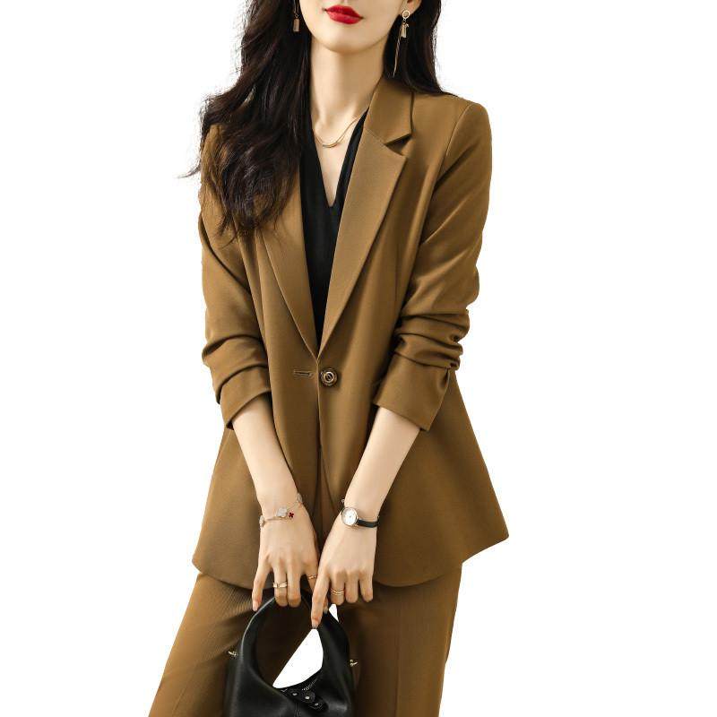 高货速发高级感黑色西装套装女春秋设计感小众西服女士上衣外套气