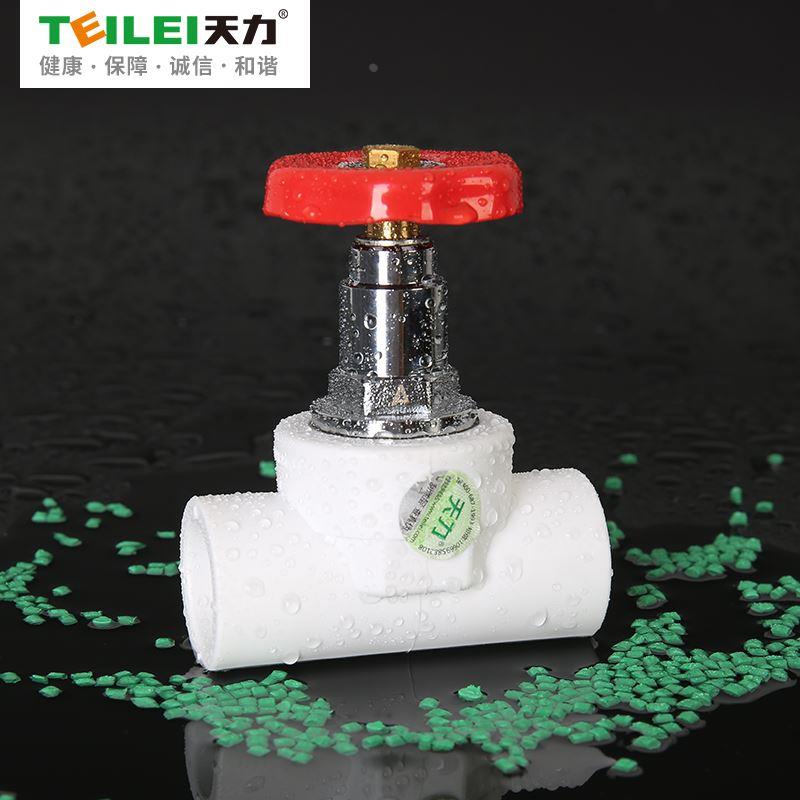 天力管业冷热水管入户开关热熔总阀门 4分dn20 6分dn25 ppr截止阀