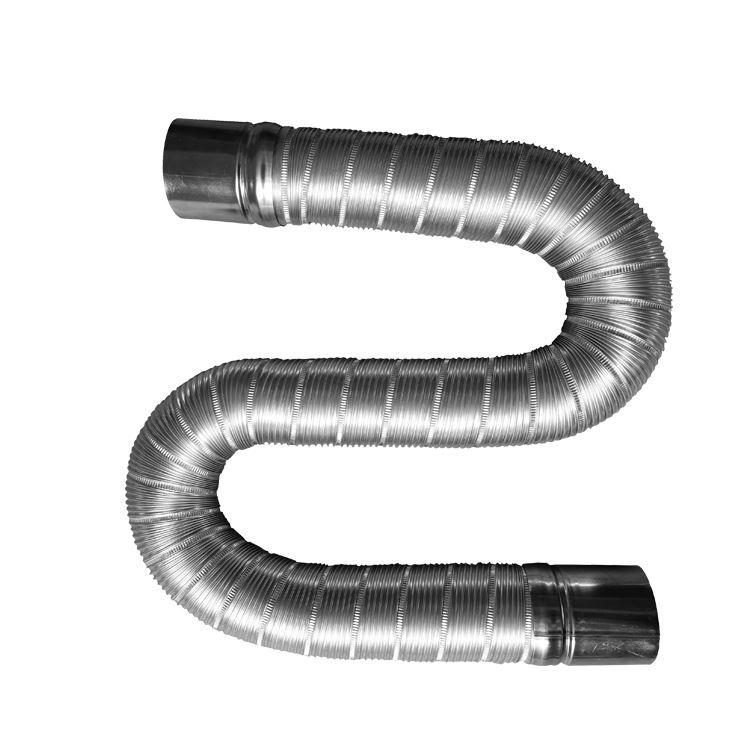 拉伸长度1.5米*10支定制铝制伸缩波纹管不锈钢接头铝合金烟管