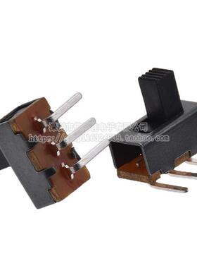 拨动开关SS12F17直脚 SS12F21弯脚 3脚2档 柄长3/4/5/6mm滑动开关