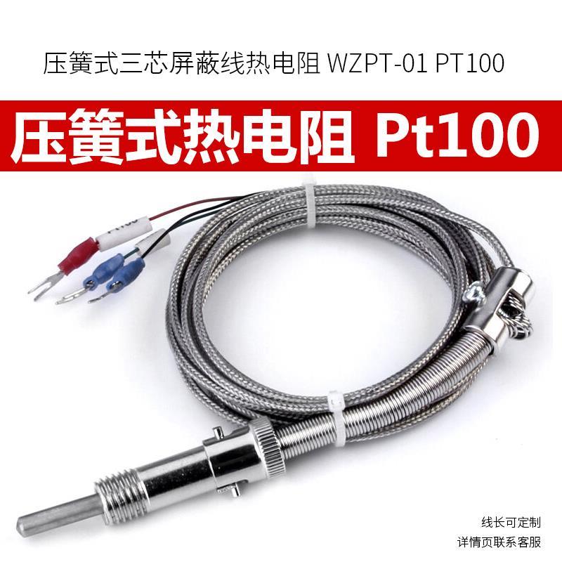 伊莱科压簧式热电阻 热电偶 Pt100 温控仪探头 传感器  WZPT-01