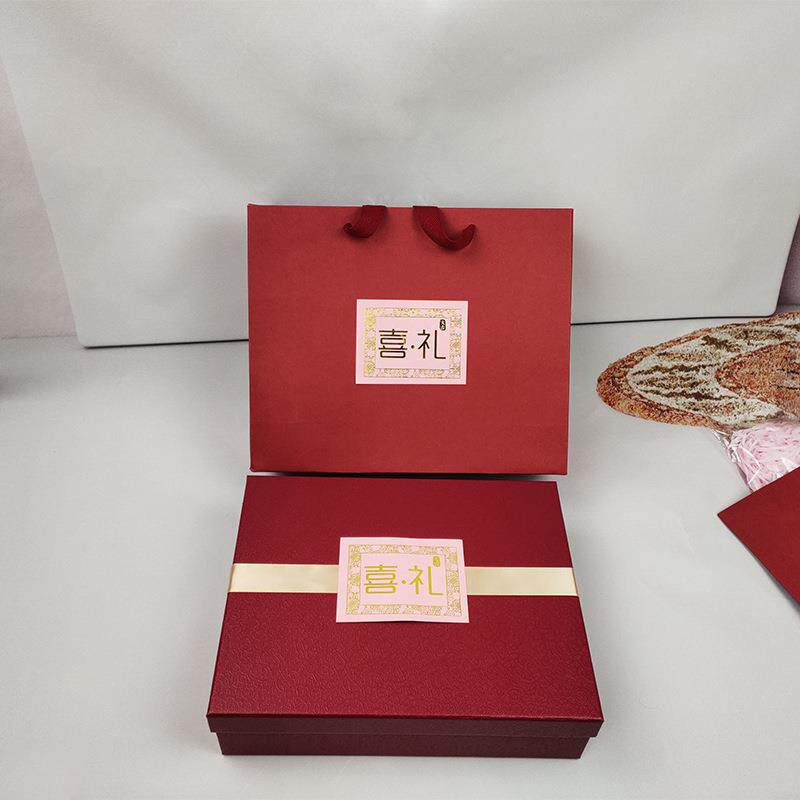 现货婚庆喜字中国风喜糖礼盒手提正方形伴手礼婚庆回礼糖果礼品盒