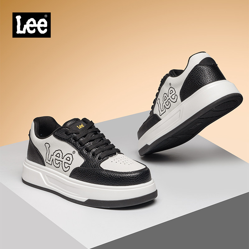 Lee官方男鞋2025冬季新款休闲厚底板鞋黑白熊猫色百搭鞋子男潮鞋,流行男鞋,时尚休闲鞋,淘宝优惠券,粉丝福利购,淘宝优惠卷