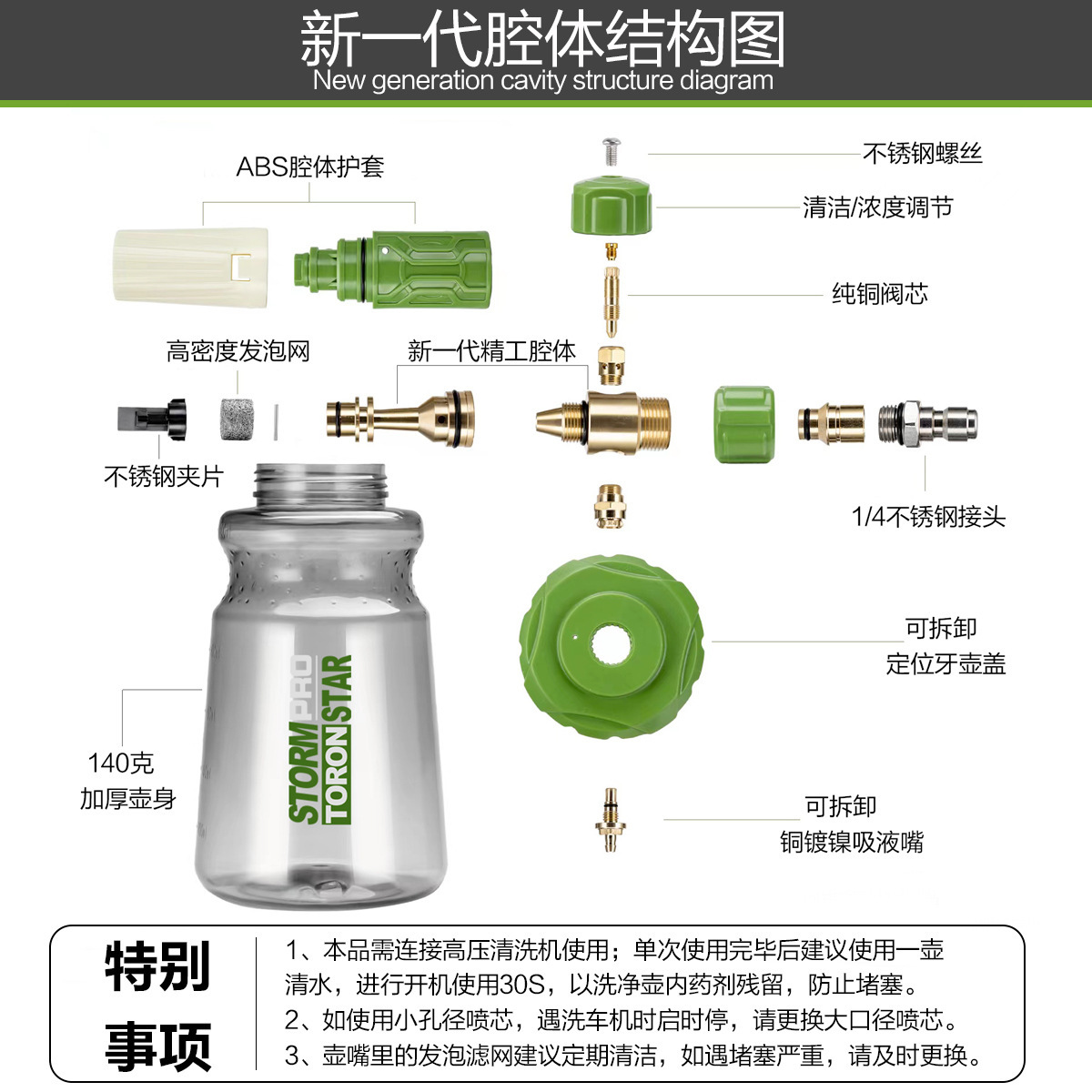 小亿抹茶PA高压洗车机水枪pa壶预洗车液打泡沫喷壶刷车特调壶