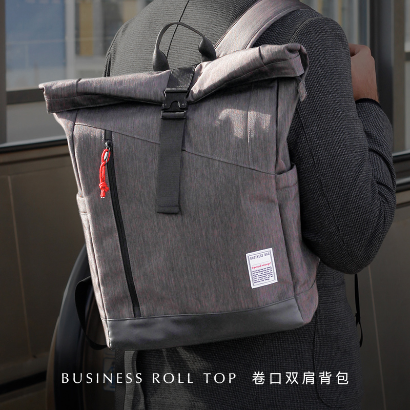 德国拓意卡16寸笔记本电脑双肩背包大容量卷口主袋多口袋商务简约