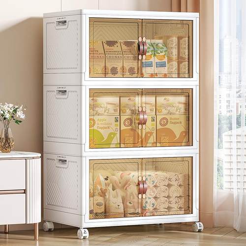 卧室收纳柜置物柜多层可移动滑轮飘窗储物柜可折叠衣柜收纳箱柜子