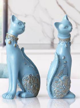 可爱猫咪装饰品摆件创意家用客厅电视柜摆饰北欧玄关桌面动物摆饰