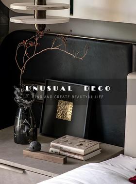 UNUSUAL 轻奢大理石花瓶花器餐桌边柜摆件样板间床头柜相框组合