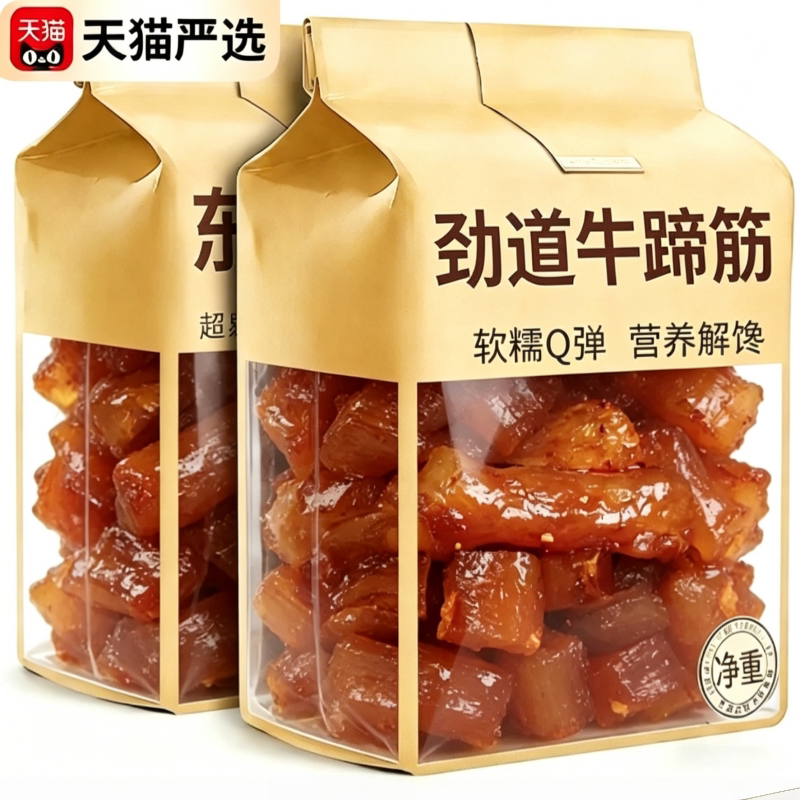 内蒙古香辣牛蹄筋即食麻辣五香水晶卤味牛筋零食牛板筋休闲食品吃