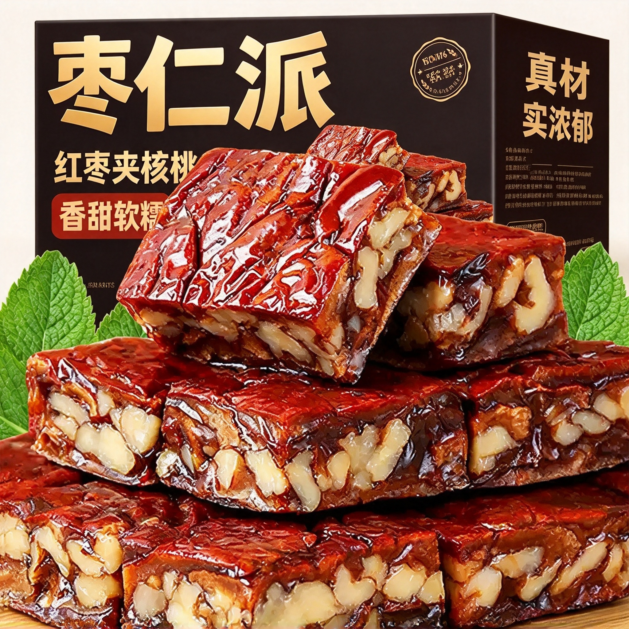 枣仁派正宗新疆红枣夹心核桃仁双重营养软糯香甜办公室休闲零食