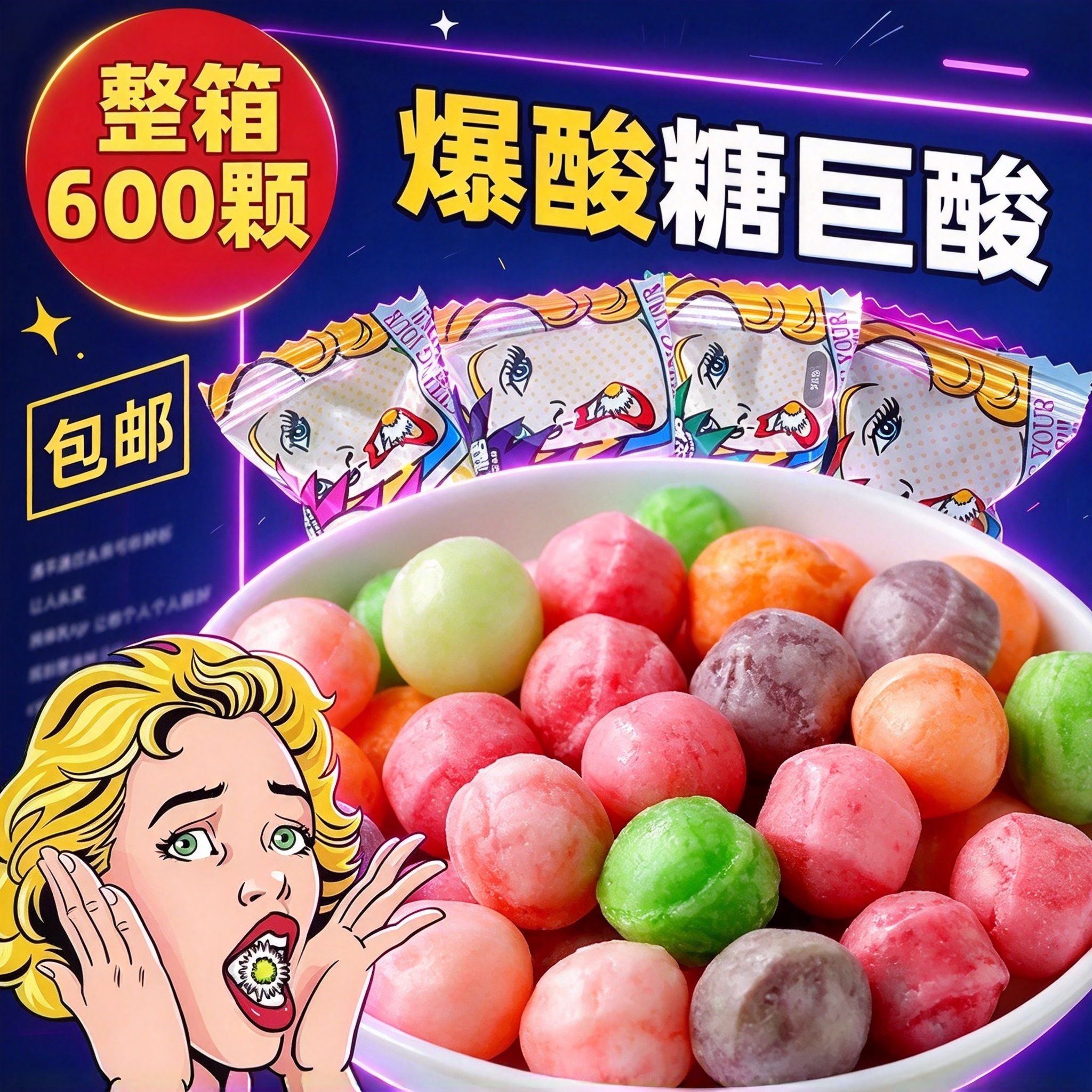 爆酸水果硬糖独立包装上课开车喜糖酸爽整蛊超级酸巨酸搞怪小零食