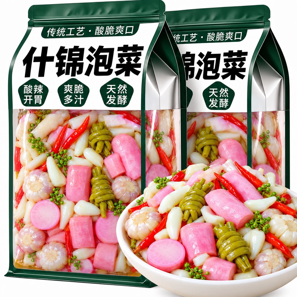 什锦泡菜四川正宗老坛混合新鲜腌制酸辣包菜脆口萝卜下酒下饭菜