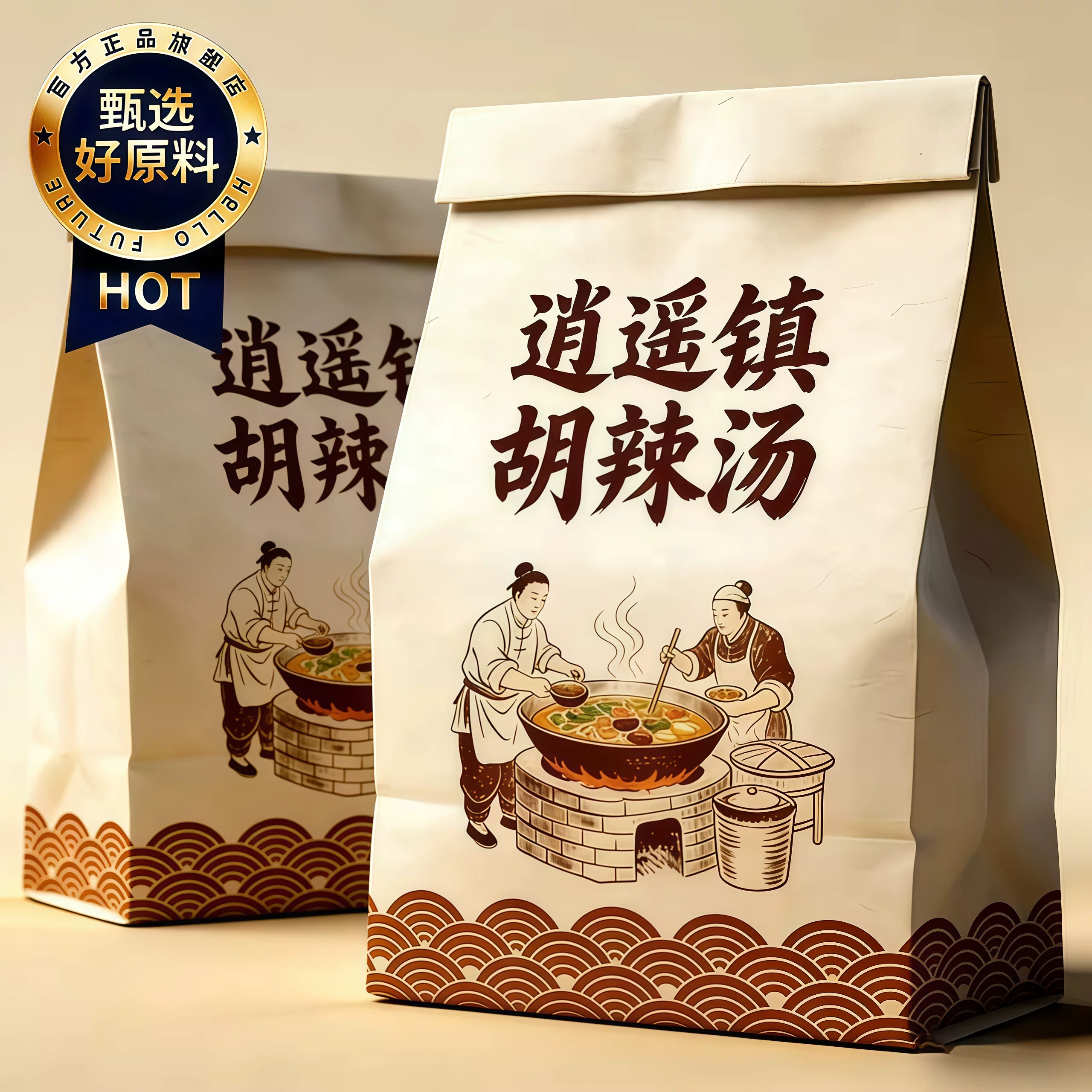 正宗河南特产逍遥镇京遥胡辣汤牛肉味麻辣味速食夜宵早餐汤旗舰店