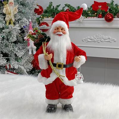 30cm Red Standing Posture Gift Santa Claus Doll Oranments Xm