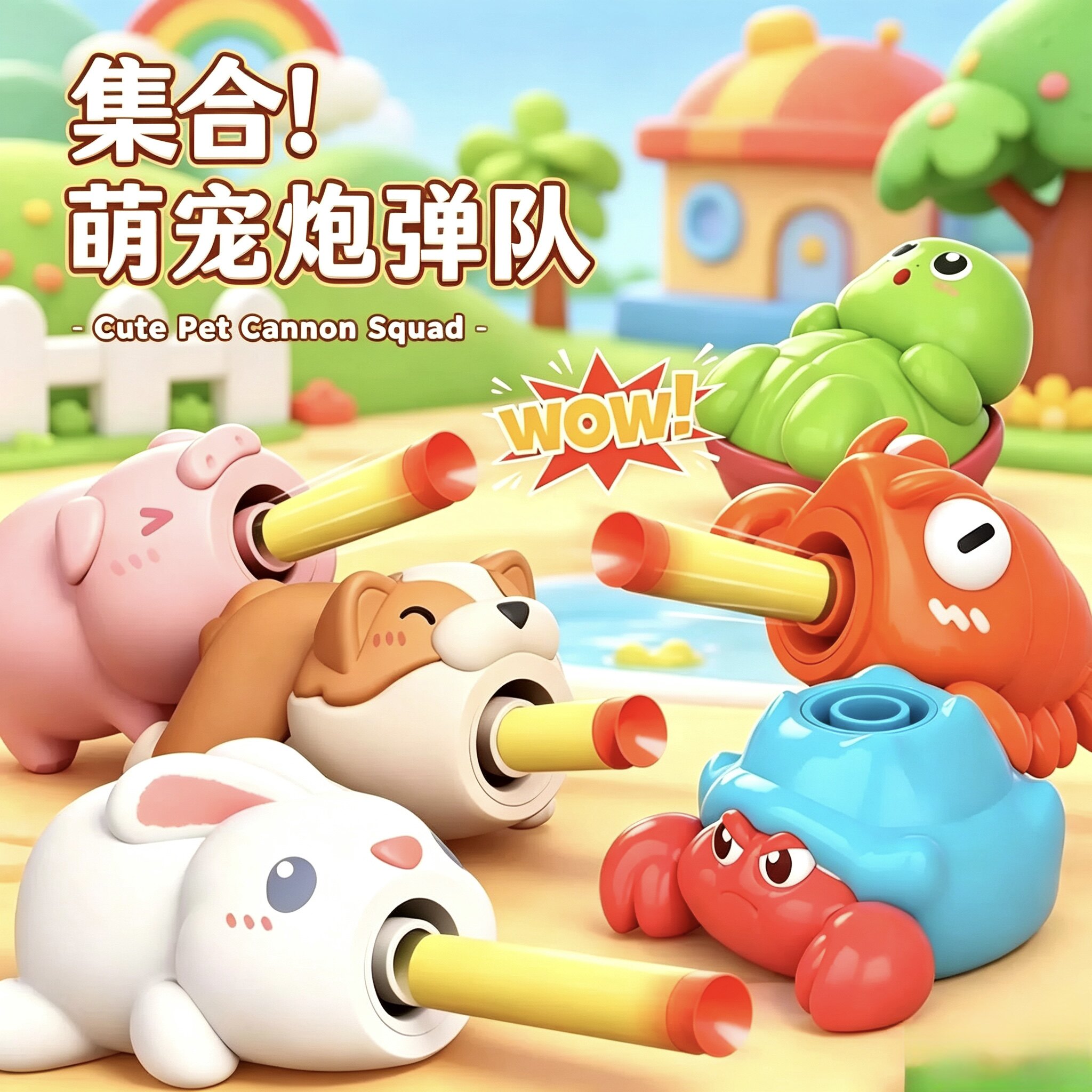 儿童玩具软弹枪双人对战炮弹飞碟枪室内亲子小孩互动幼儿园六一