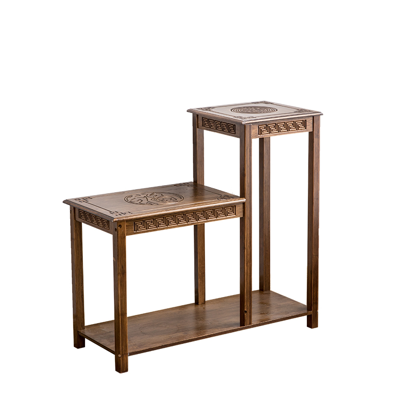 楠竹花架子实木质客厅阳台室内多层中式小花台转角边几花盆置物架