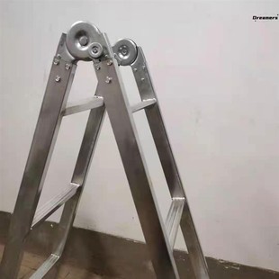 。包邮家用人字梯折叠工程梯室内装修阁楼梯镀锌铁方管