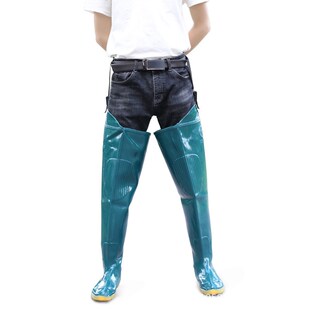 长筒过膝插秧雨鞋男连体牛筋底加厚涉水裤防水半身雨靴齐腰下水裤