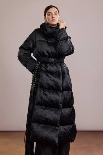 海燕家白鹅绒系列 气质显瘦高领收腰醋酸95白鹅绒长款鹅绒服R705