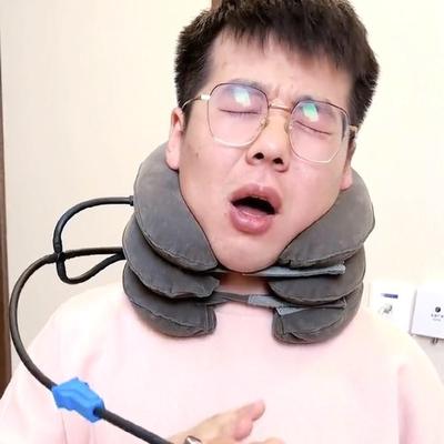 颈椎牵引器充气式护颈矫正脖子颈托病家用新型拉伸复位富贵包