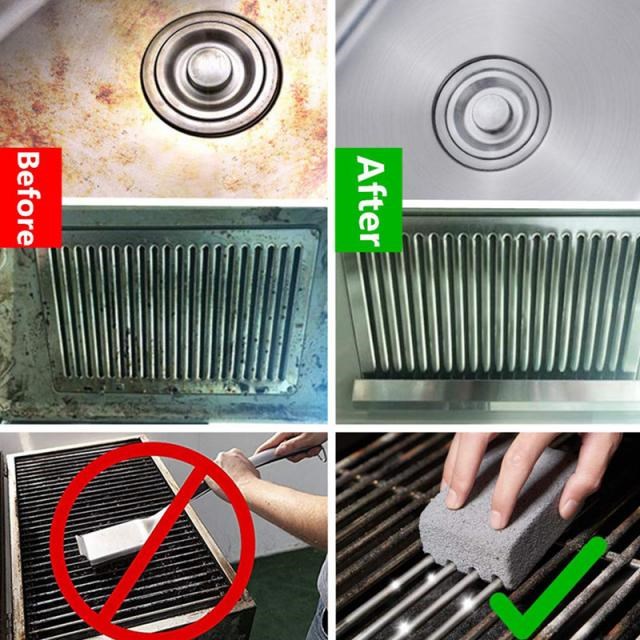 现货1PC BBQ Grill Cleaning Brick Block Gray Barbecue Cleanin
