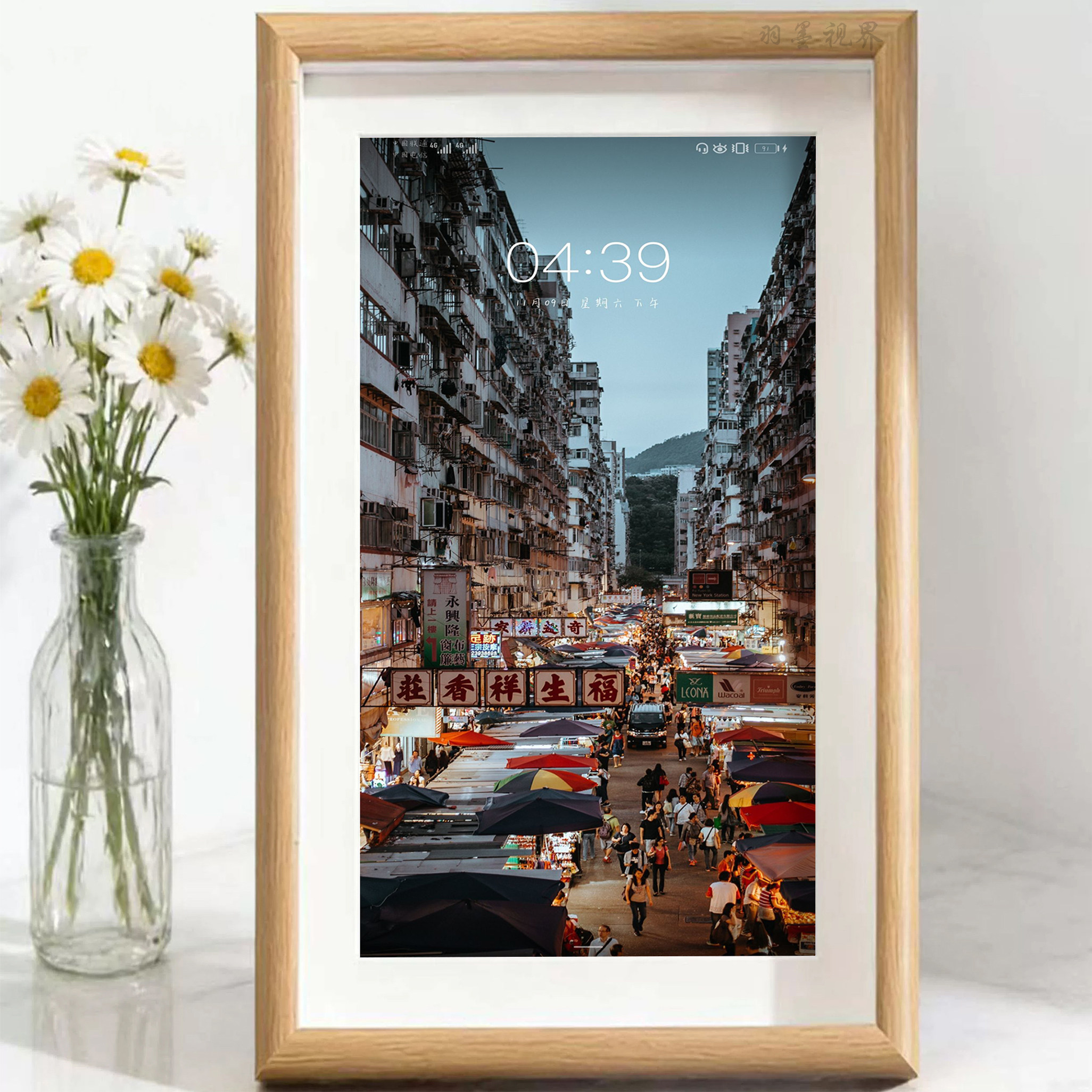 香港夜市街景装饰画桌面摆画