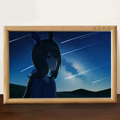 赛马娘爱慕织姬星空流星相框画