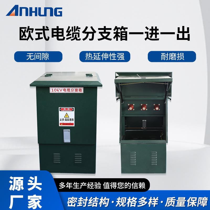 10KV欧式电缆一进出不锈钢高压户外分支箱T型箱接地接保护直