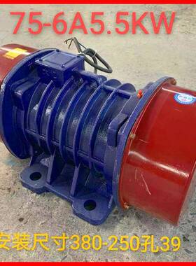 三相异步振动电机YZS-75-6A功率5.5千瓦KW6级极75KN激振力震动器