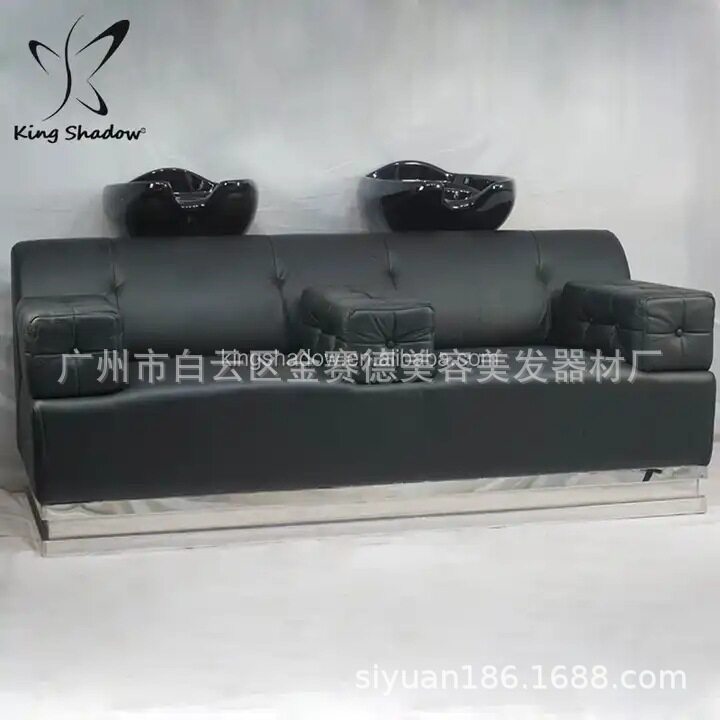 真皮陶瓷盆双位洗头半躺式沙发椅洗头床高端理发店专用
