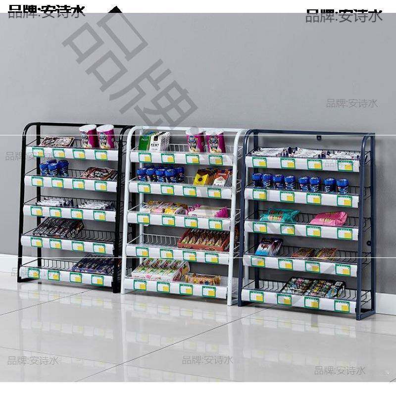 可前面小超市旁边口香糖收银柜台Y商品台前可货架悬挂前台多落地