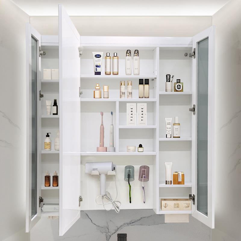 通顶浴室镜柜太空铝镜面柜洗漱镜子挂墙式置物柜卫生间收纳架吊柜
