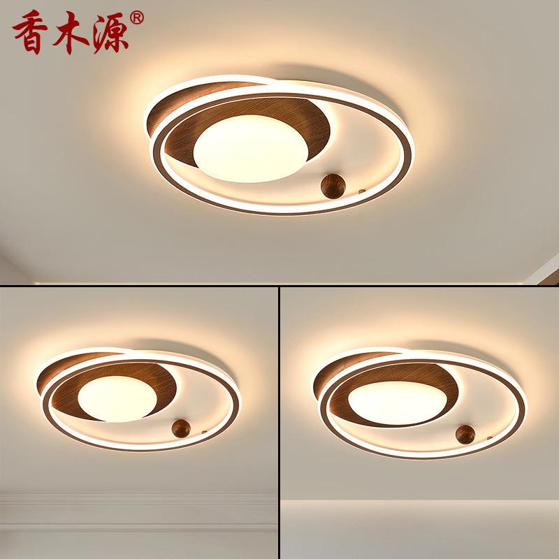 美式吸顶灯田园乡村复古简约实木餐厅中古风中式主卧室书房灯3812