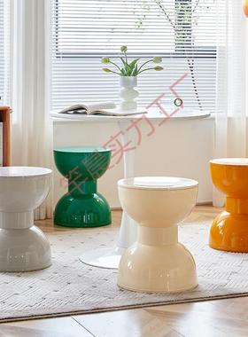 矮凳家用塑料凳子奶油风餐凳客厅茶几凳创意小圆凳板凳家用休闲舒