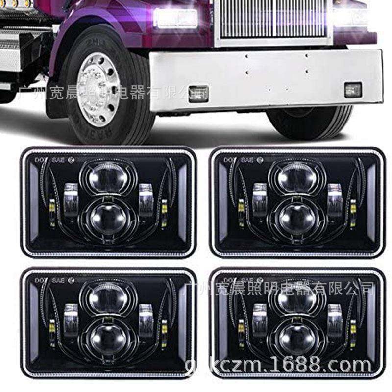 热卖4x6led5寸方灯55W方灯皮卡车越野车前照灯带日行转向灯