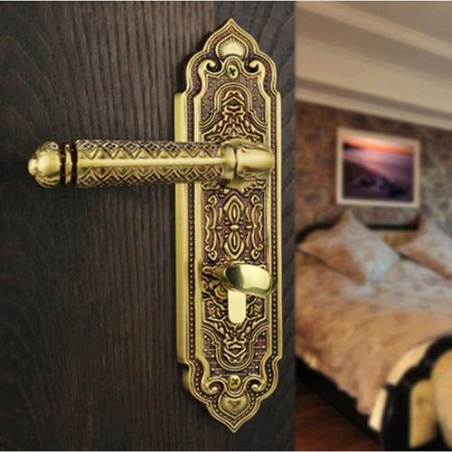 泰好铜锁工房世连欧式田园古典豪华实木房间门锁执手锁SM0772RG