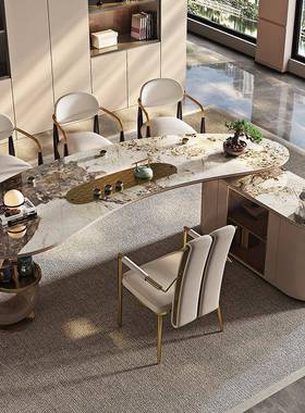 JGP1茶桌轻奢现代高级感简约新款公泡茶桌椅组合岩板茶台