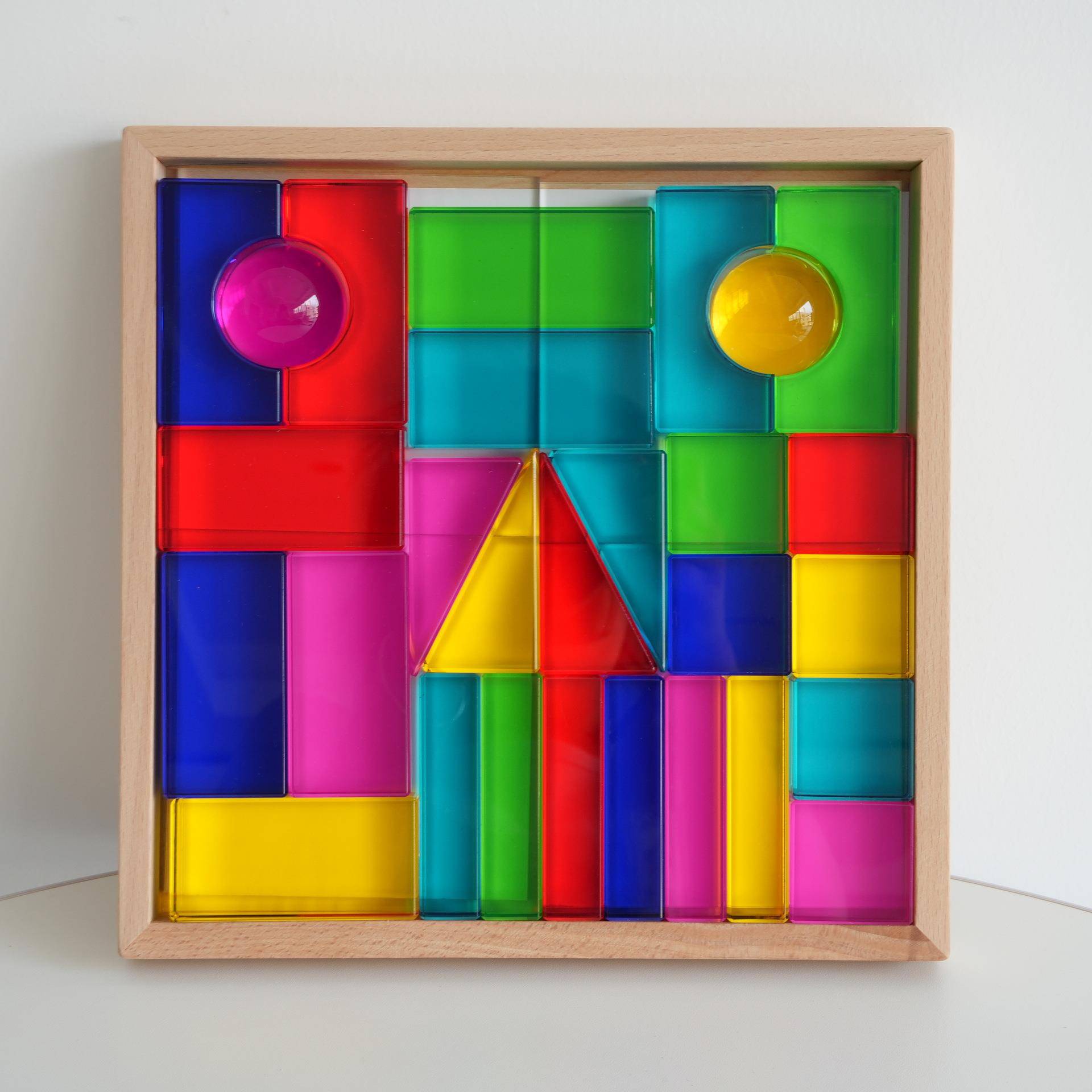 工厂直销高透亚克力几何立方体宝石积木儿童早教感官幼儿园