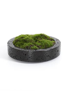 新中式现代仿洞石黑色树脂花盆仿真绿植装饰客厅桌面艺术装饰摆件