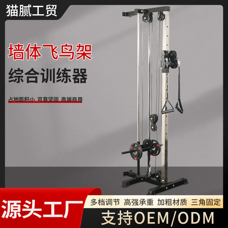 多功能墙体小飞鸟综合训练器高位下拉背肩夹胸三头肌家用健身器材