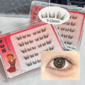 斜飞上扬元 半山音超短款 狐系小樱桃假睫毛黑棕色自然款 气懒人新手