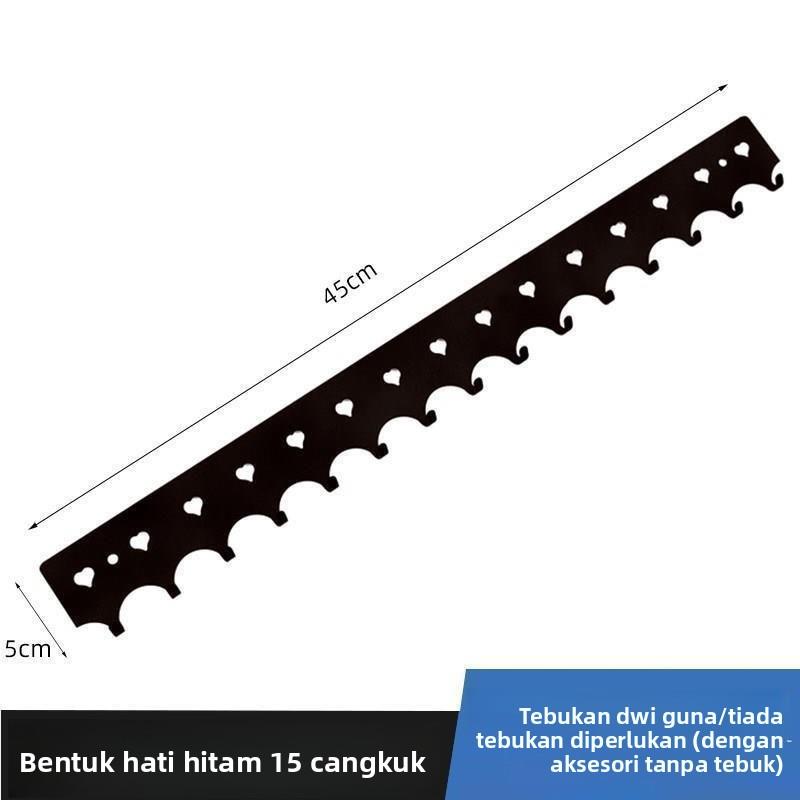 挂钩钥匙架子挂板一排长条免打孔壁挂不锈钢横杆创意衣架墙上免钉