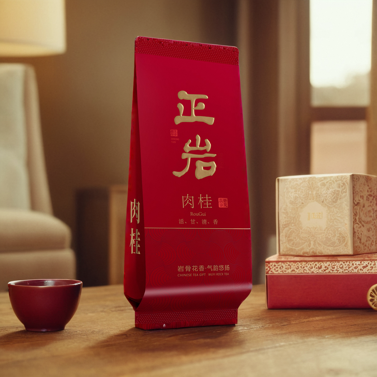 高档茶叶包装袋定制正岩肉桂加厚通用长款小泡袋独立加厚字铝箔袋