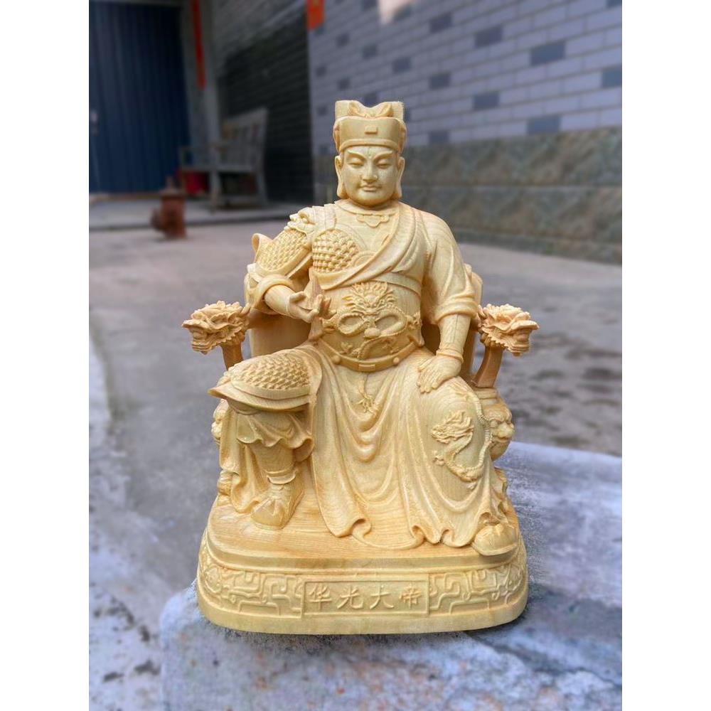 华光大帝马灵官道家神像摆件五显三眼马王爷木雕实木雕刻桧木包邮