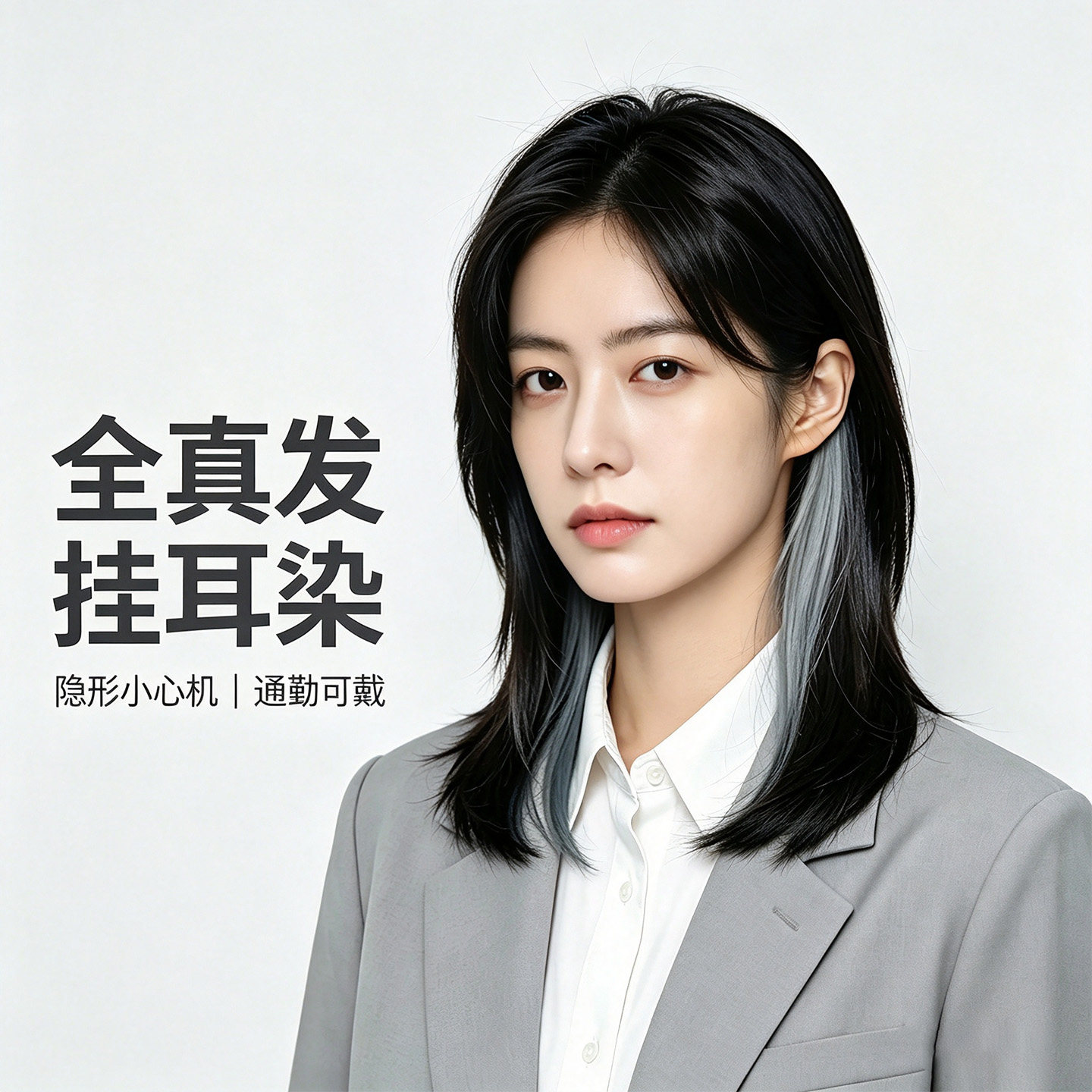 Chic Uint挂耳染真发挑直发片
