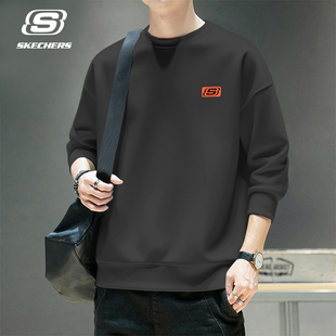 斯凯奇运动卫衣男秋季新款套头衫长袖保暖上衣百搭圆领宽松运动服